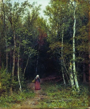 Paisajes Painting - paisaje con una mujer 1872 Ivan Ivanovich árboles